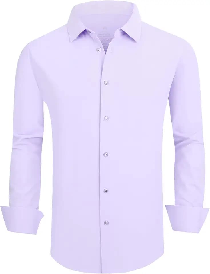 SAMERM Mens Dress Shirt Stretch Wrinkle Free Casual Button Down Shirts