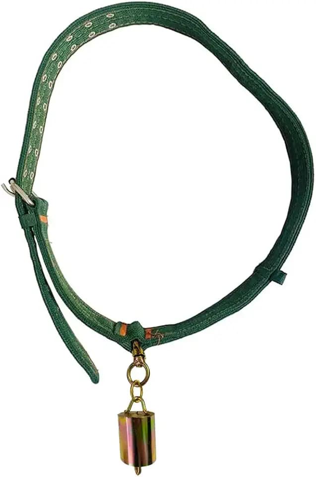Nylon Livestock Collar Adjustable Cattle Collar with Cow Bell for Cattle Sheep Goat Thick Canvas Neck Strap Farm Ranch Animal Accessories (57.4inch)