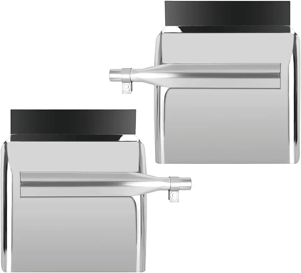 TODO 24"x24" Chrome Quarter Fenders for Semi Truck - Compatible with Freightliner, Kenworth, Volvo, Peterbilt | Heavy Duty Polished Stainless Steel Fender Kit with Mounting Hardware