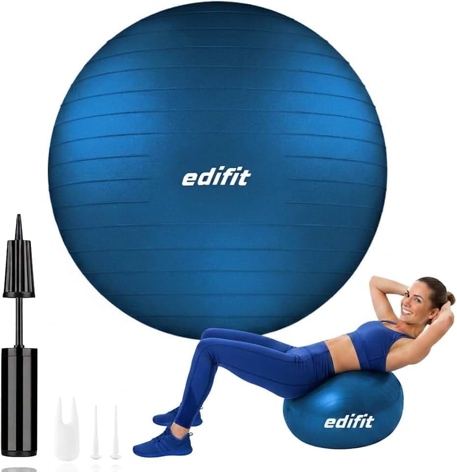 EDIFIT, Gymnastikball, 55, 65 und 75, Pezziball, Einschließlich Inflator, Pilates Ball, Sitzball, Pilates, Yoga Ball, Gymnastik