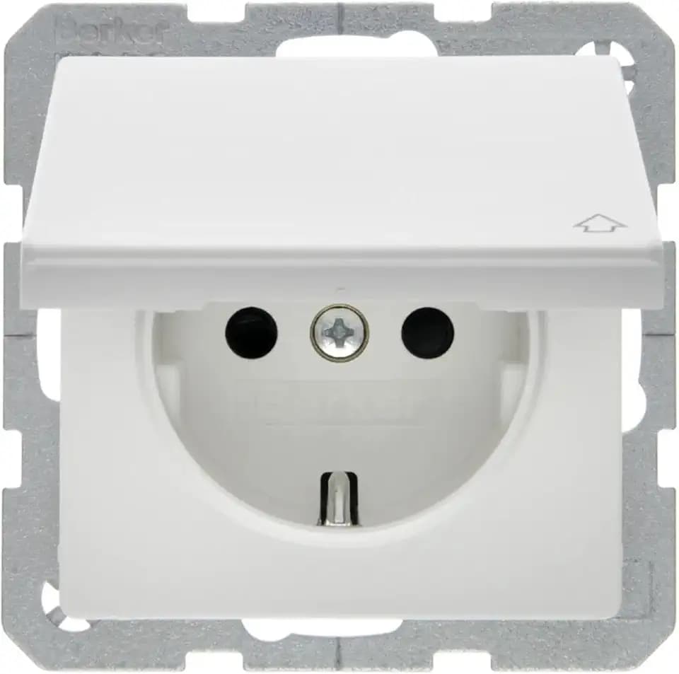 Berker SCHUKO-Steckdose 47516089 m.Klappdeckel Q.1 Steckdose 4011334313328