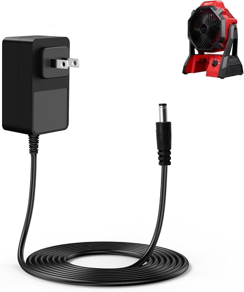 AC Adapter Compatible with Milwaukee 0886-20 M18 Cordless Fan