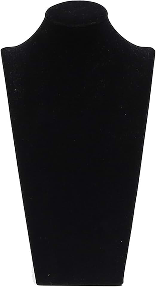 Schmuckständer Schmuckhalter Ohrringhalter Armbandständer Kettenständer, Schwarz Samt Halskette Anhänger Kette Büste Anzeige Halter Stand, misst 22cm Höhe, 16cm Breite, 13cm Tiefe