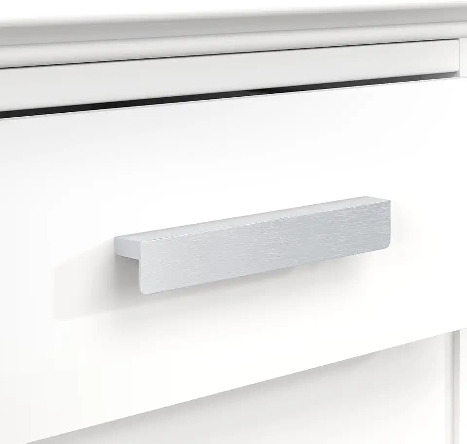 Peaha 10 Pack 7-9/16" Brushed Nickel Cabinet Handles Finger Edge Pulls