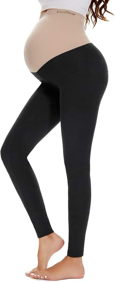 Smallshow Damen Lange Umstandsleggings Strcetch Umstandsmode Umstandshose