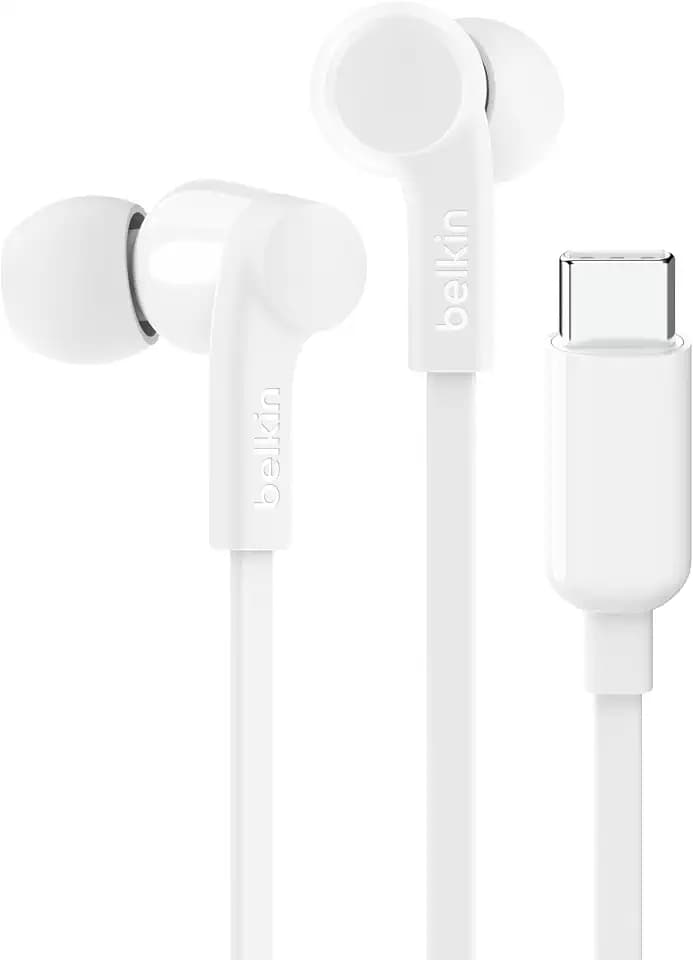 Belkin USB-C Wired Earbuds, Adjustable Volume Limiter, IPX5