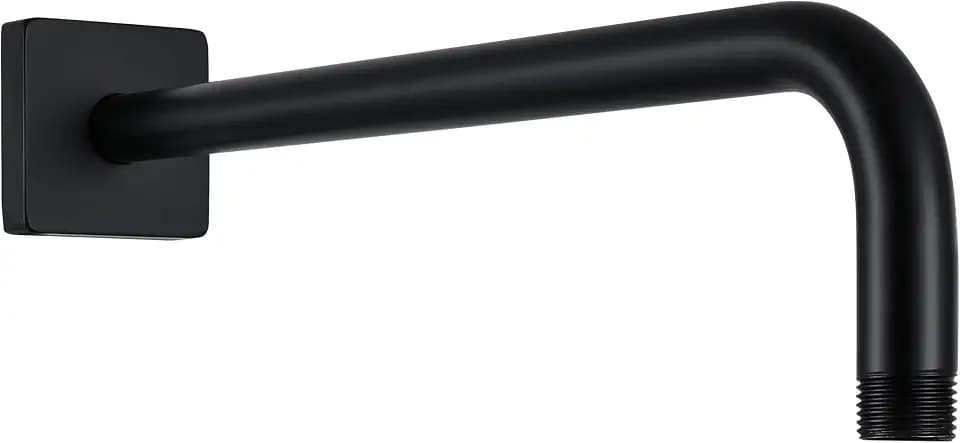 G-Promise All Metal 15-Inch Shower Arm with Flange (Matte Black)