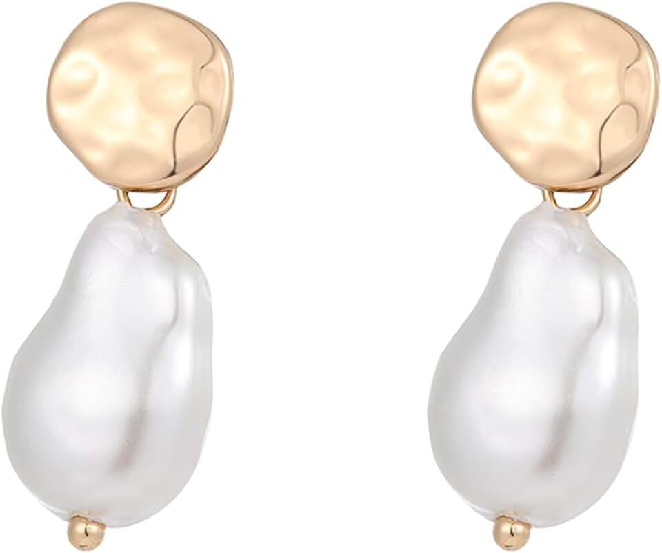 Statement Pearl Dangle Earrings, Gold and Large Pearl