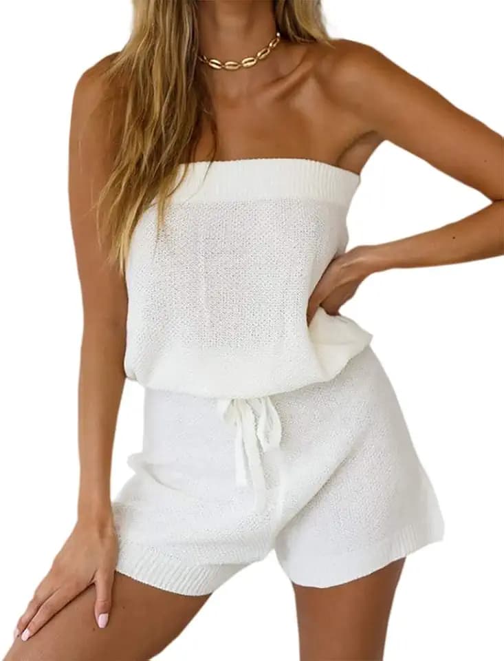 Chang Yun Womens Summer Jumpsuits Off Shoulder Romper Two Piece Outfits
