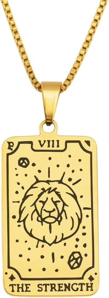 Tarot Card Necklace For Women - 18K Gold Plated Spiritual Pendant - Waterproof Anti-tarnish - Astrology Necklace - Mystic Jewelry Gift