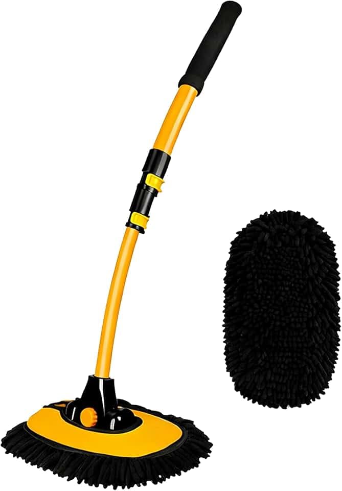 15° Curved Car Wash Brush, Car Wash Mop with Long Handle