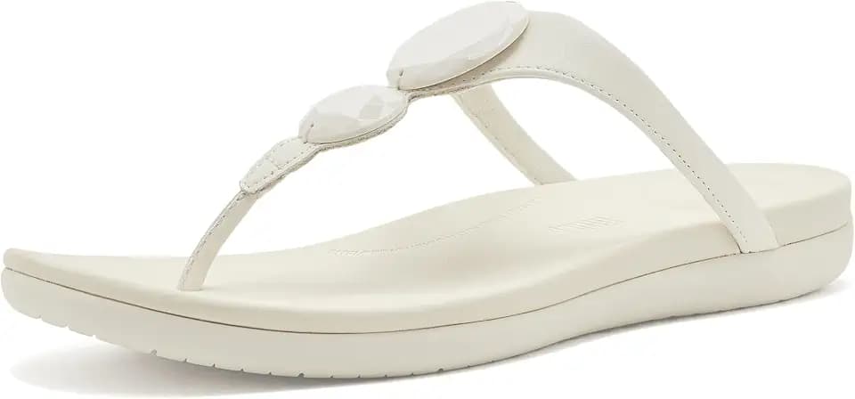 FitFlop Women's SOLAY Glossy-Disc Toe-Post Sandals