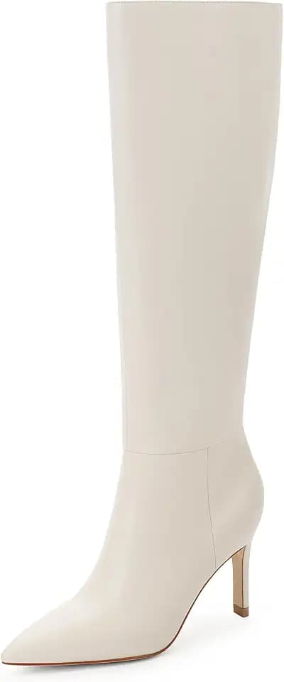 Easyfox Knee High Boots Women Pointed Toe Stiletto Heel Tall Boots
