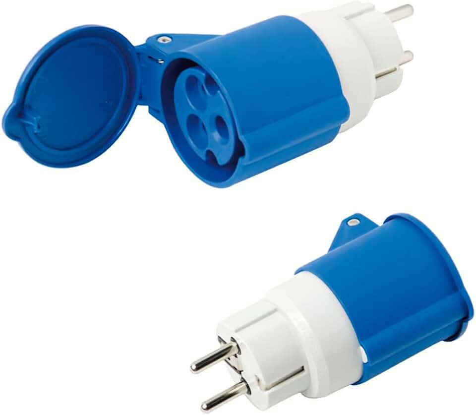 Wolfpack 19010554 - Industrieller Adapter von Schuko-Cetac, 2 Pin, mit Deckel