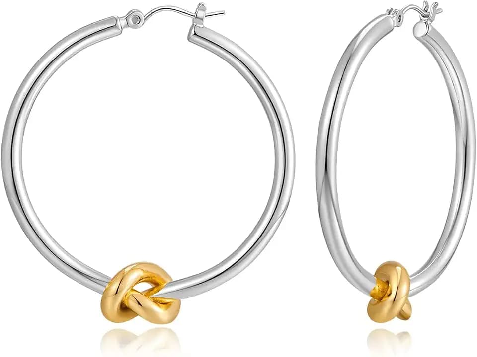 Large Hoop Earrings for Women Chunky Statement Hoop Earrings Vintage Y2k 80s 90s Trendy Hoops