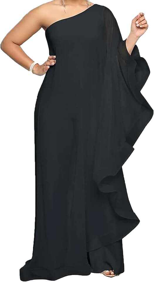Women’s Sexy One Shoulder Formal Long Pants Jumpsuits Rompers