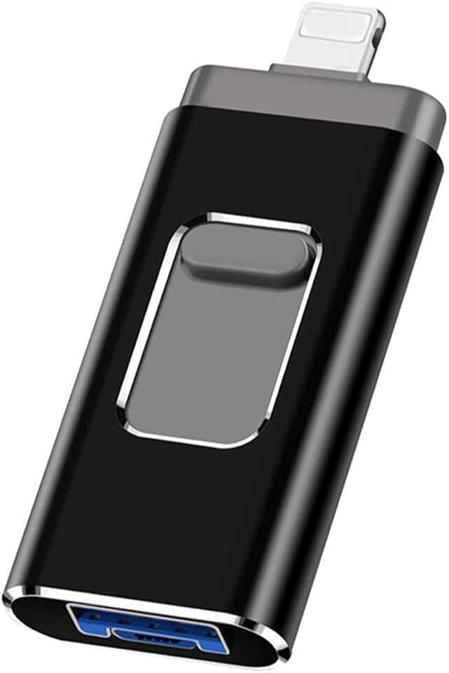 USB-Flash-Laufwerk, USB-3.0-Speicherstick für i-Phone, i-Pad, 64 GB Foto-Stick, geeignet für alle PC/Pad/Android-Handys (schwarz)