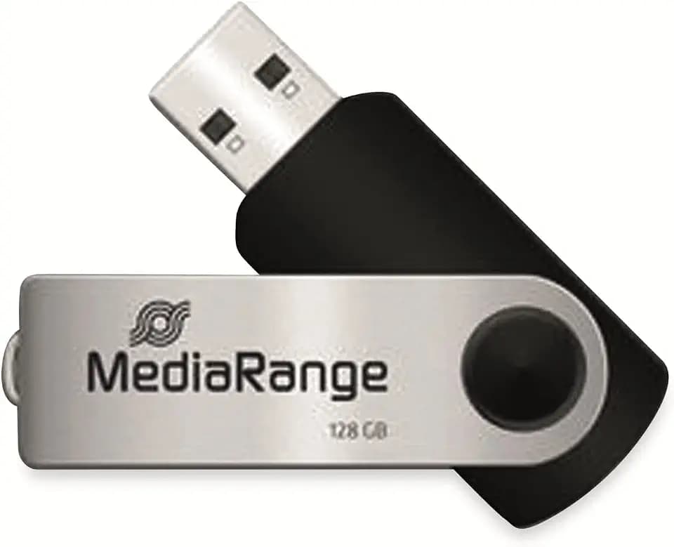 MediaRange USB-Stick USB 2.0 128GB, Schwarz