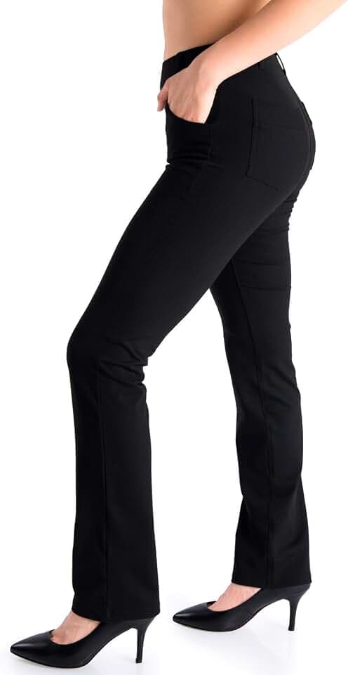 Yogipace Women's Straight Leg Yoga Dress Pants for Work, 27"–37" Inseams