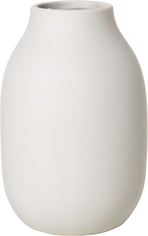 blomus Vase -COLORA- | Blumenvase aus Keramik | Farbe Moonbeam | Größe S Ø11x15H cm | hochwertige Handarbeit
