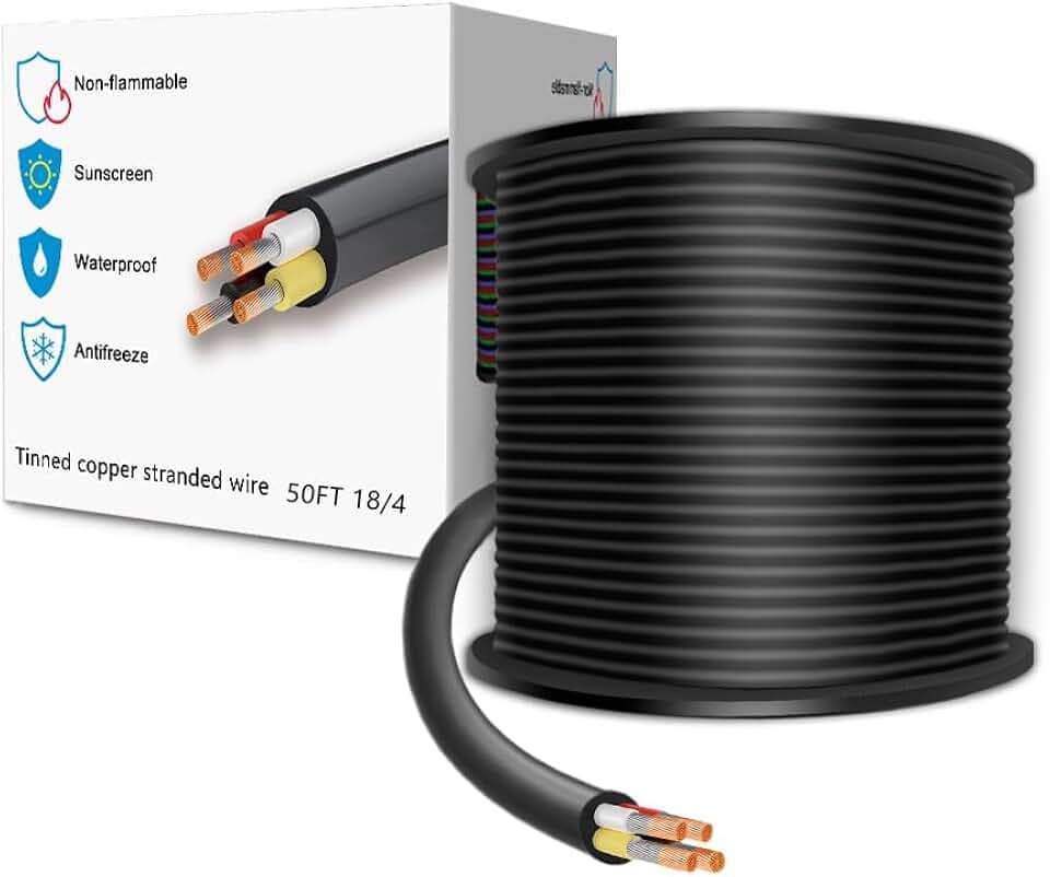 15.24 M 18 Gauge 18/4 4 Adriges Elektrisches Draht 4 Poliges Kabel 4x0,8mm² für LED -Licht, Automobile, Boot, Equitment