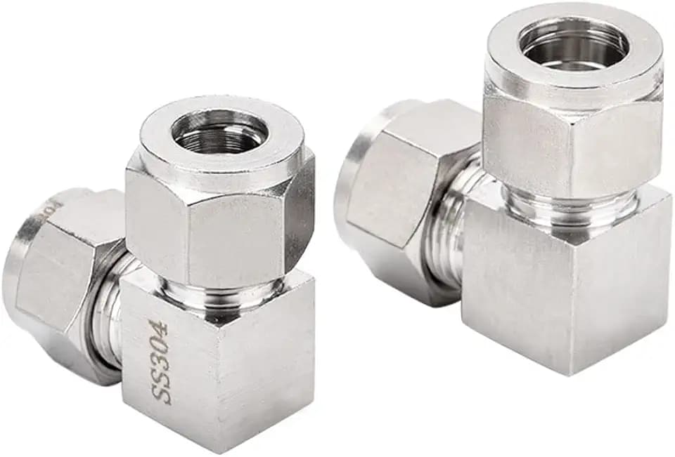 304 Stainless Steel Compression 90 Degree Elbow 3/8" OD x 3/8" OD 2pc