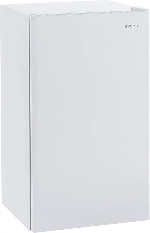 Avanti Mini Fridge Compact Refrigerator for Home Office or Dorm with Reversible Recessed Door, Adjustable Door Bins and Glass Shelves with Adjustable Temperature Control, 3.2-Cu.Ft., White