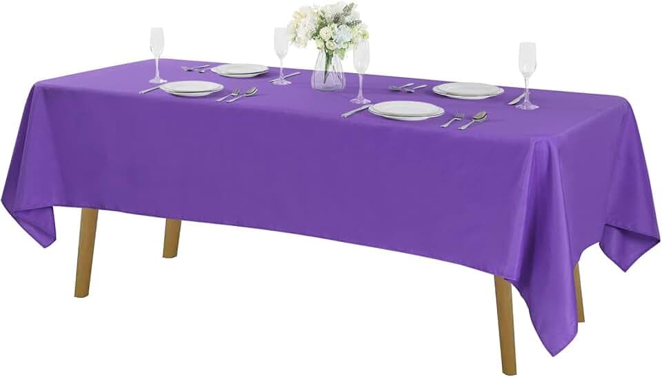 Cupuamon Rectangle Tablecloth 60x120 inch Washable Polyester Fabric Table Cloth for Wedding Party Dining Banquet Decoration(60x120,Purple)
