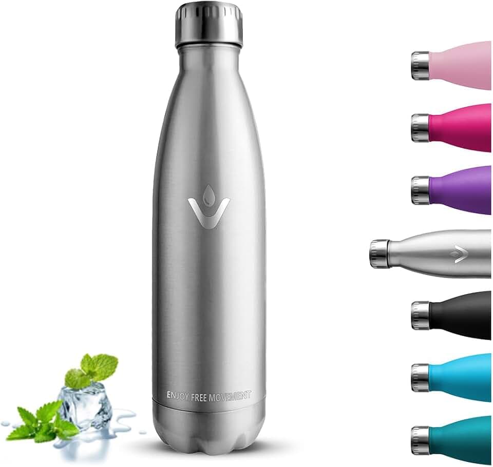 Trinkflasche Edelstahl, Trinkflasche 750ml, BPA-freie, mit Schraubverschluss, Wasserflasche Metall Auslaufsicher, Wasserflasche Doppelwandig, Thermosflasche für Schule, Camping, Reisen