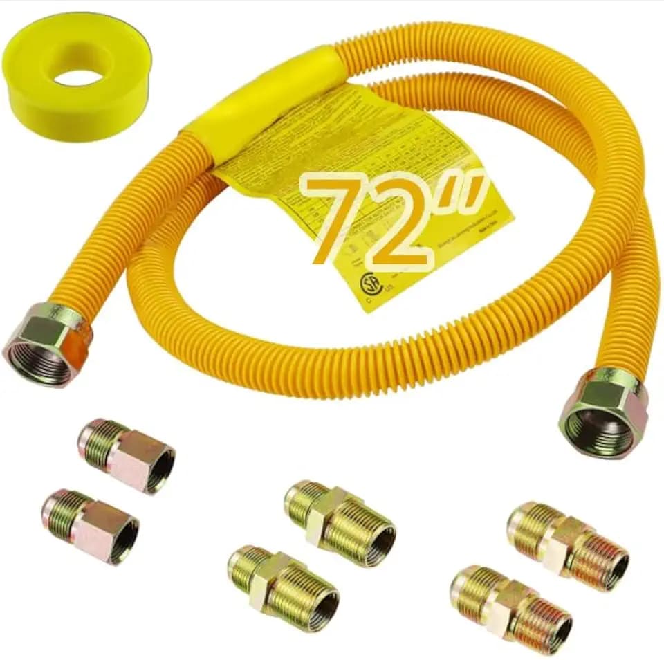 72" Flexible Gas Line Kit for Dryer, Stove, Range