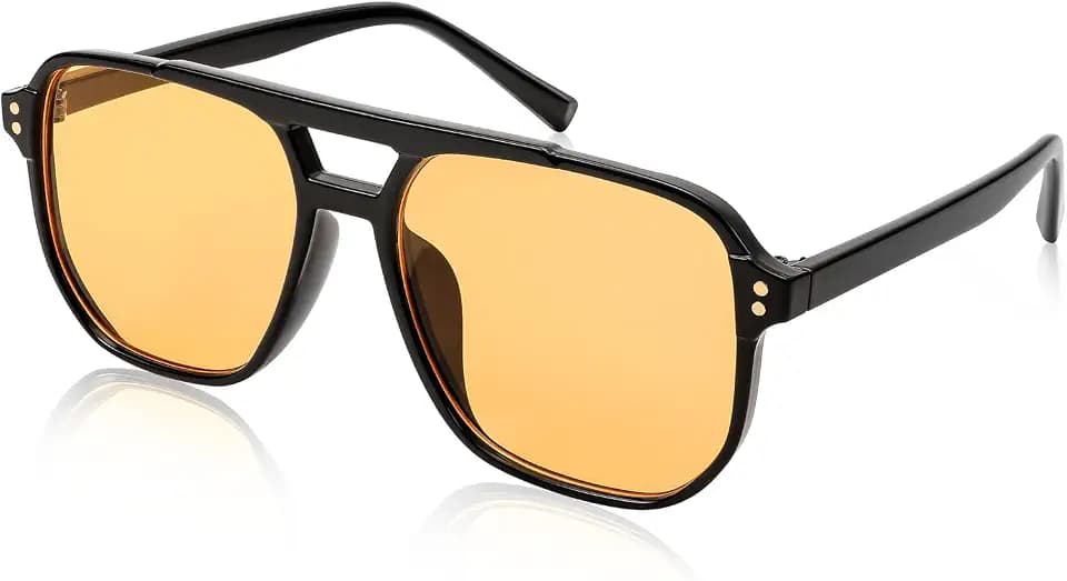 FEISEDY Retro Square Aviator Sunglasses Women Men 70s Vintage Shades B2835