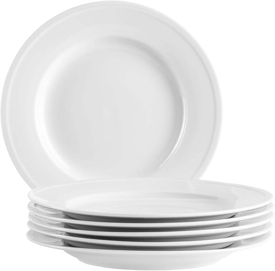 MÄSER Serie Arlona, Dessertteller Set für 6 Personen aus hochwertigem Porzellan, kleine Keramik Teller, zeitlos. Elegant, Porzellan, weiß