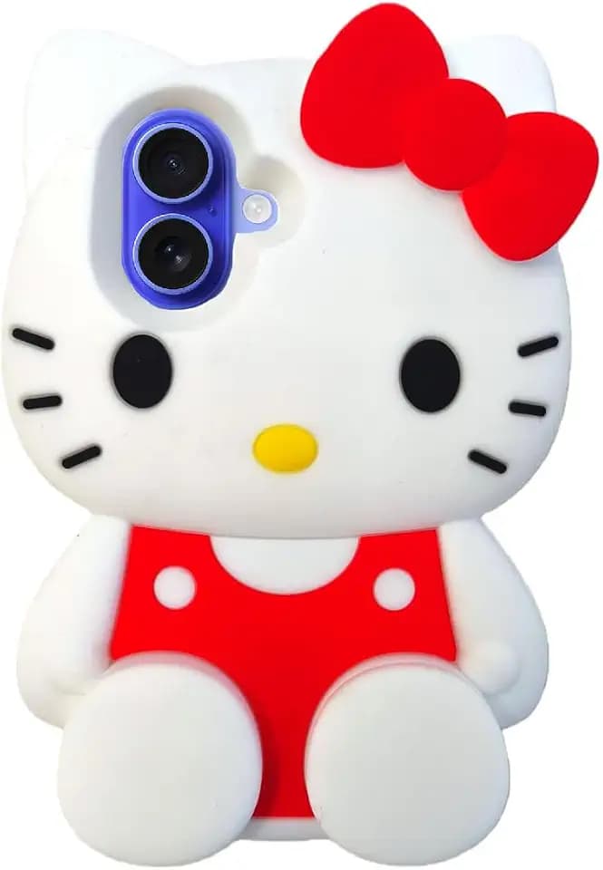 Anime Cat Soft Silicone Case for iPhone 16,Fashion Kawaii Soft Silicone Animal tective Gel Shockof Gel Back Cover