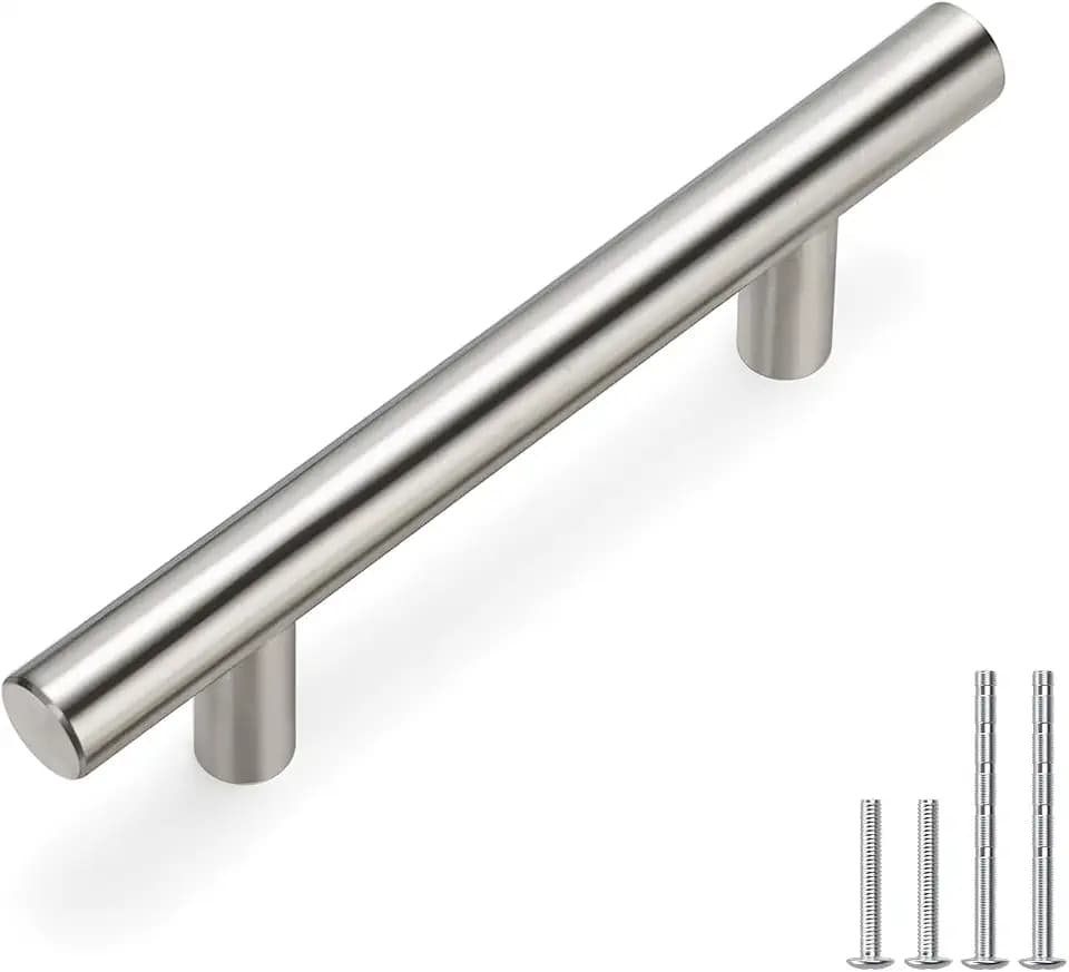 homdiy 40 Pack Cabinet Handles Brushed Nickel Drawer Dresser Pulls 3in(76mm) Hole Center Kitchen Drawer Door Handles Bathroom Cabinet Hardware 40Pack