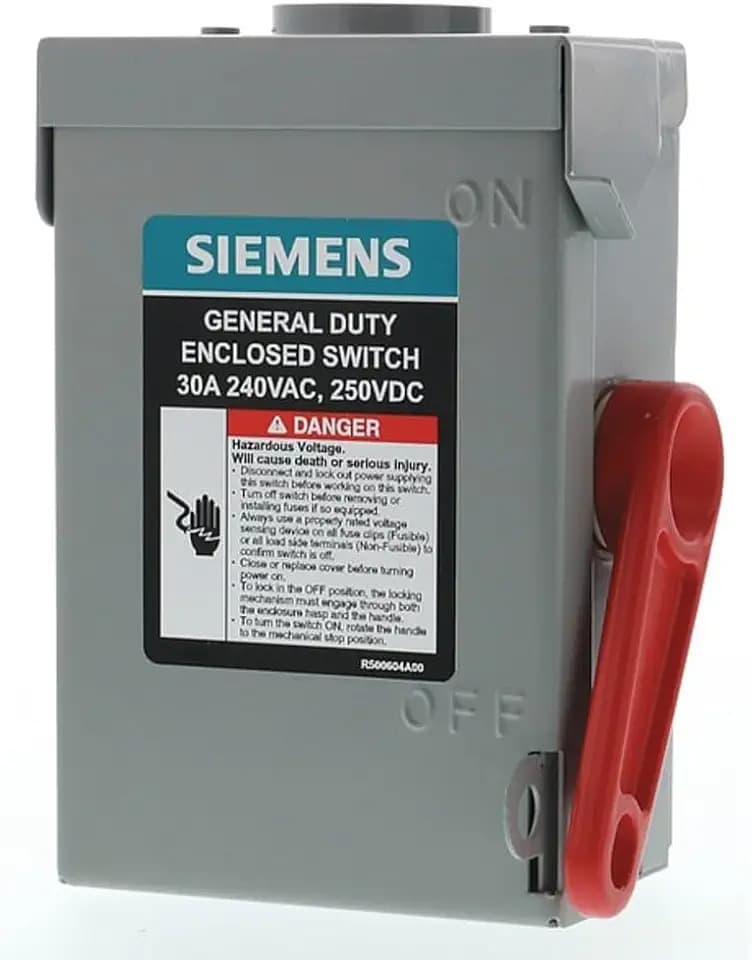 SIEMENS 2P 30A 240V General Duty Safety Switch Outdoor, Non-Fusible