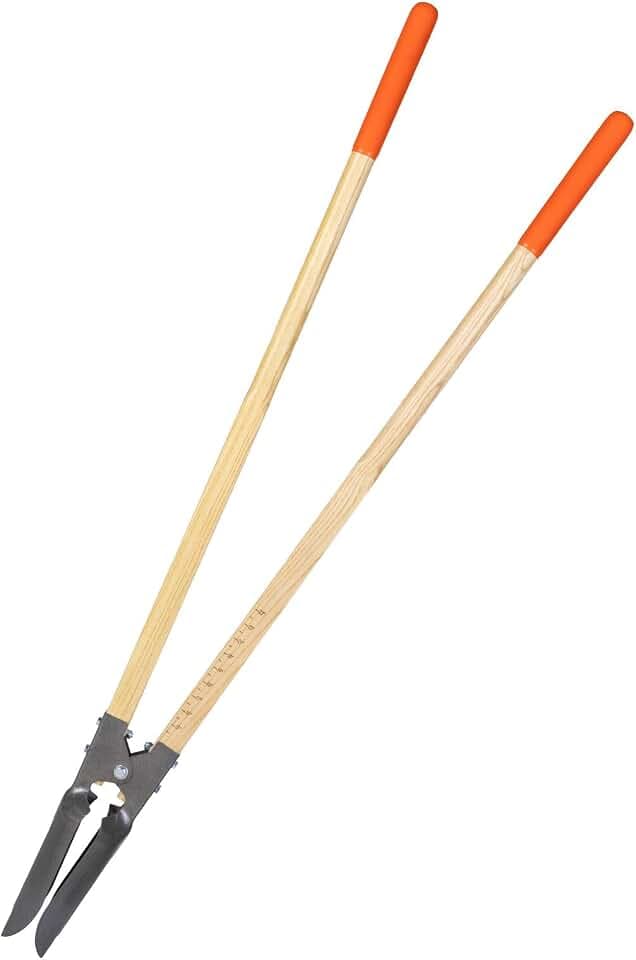 VEVOR Erdlochausheber 146cm, robuster Erdlochheber mit Holzgriff, Handbagger mit Skalenmarkierungen und Metallklinge, Pfostenlochspaten-Werkzeug zum Graben von Gartenarbeiten im Freien