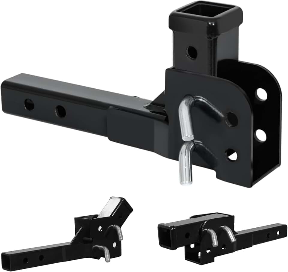Fullwatt Folding 2" Trailer Hitch Adapter Hitch Extender with 16.3'' Length