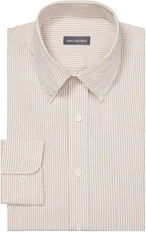 Van Heusen Herren Pinpoint Regular Fit Stripe Button Down Collar Dress Shirt Klassisches Hemd