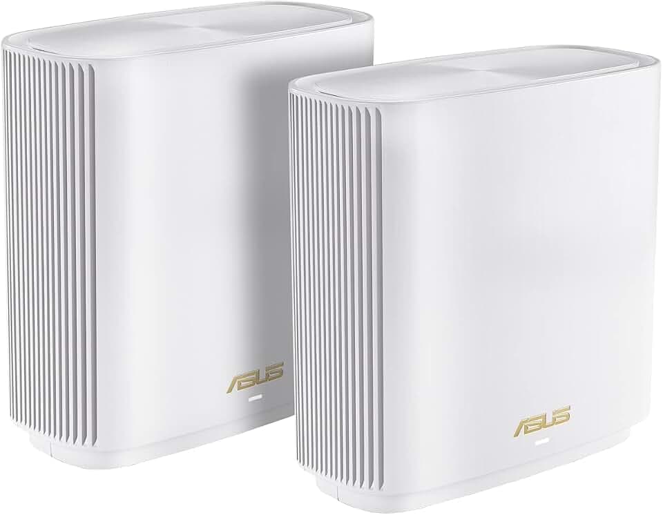 ASUS ZenWiFi XT9 AX7800 2er Set Weiß kombinierbarer Router (Tethering als 4G und 5G Router-Ersatz, Whole-Home Tri-Band AI Mesh WiFi 6 Router System, 2.5G Port, Abdeckung von bis zu 530qm / 6+ Räumen)