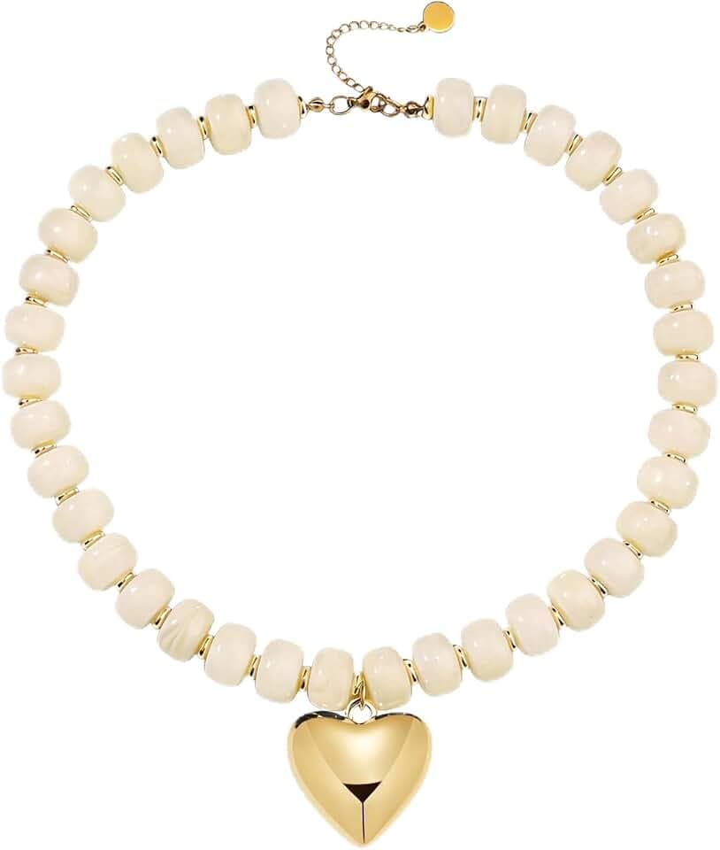GelConnie Chunky Beaded Necklaces for Women Acrylic Boho Statement Choker