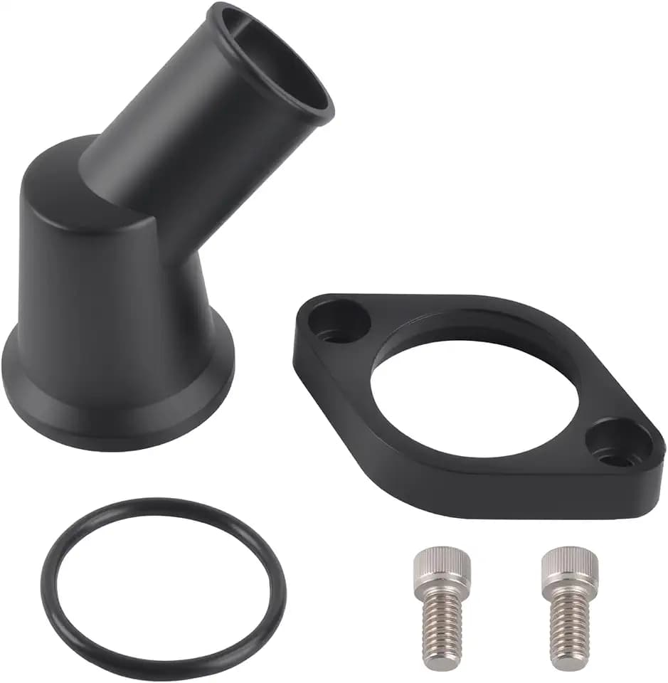 45° Swivel Water Neck Aluminum Black Thermostat Housing