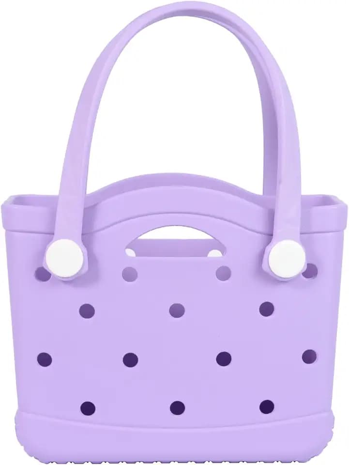 Small & Medium Rubber Beach Tote Bag for Kids, Girls & Women