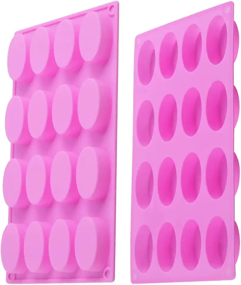 Newk ovale Silikon-Seifenformen, 16 Mulden, handgefertigte Mini-Seifenform für Reisen