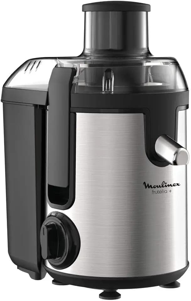 Moulinex Frutelia + Moulinex Entsafter, 400 W, 2 Geschwindigkeitsstufen + Impuls, kompakter Entsafter, Fruchtfleischsammler 950 ml, Tropfstopp, spülmaschinengeeignet JU420D10