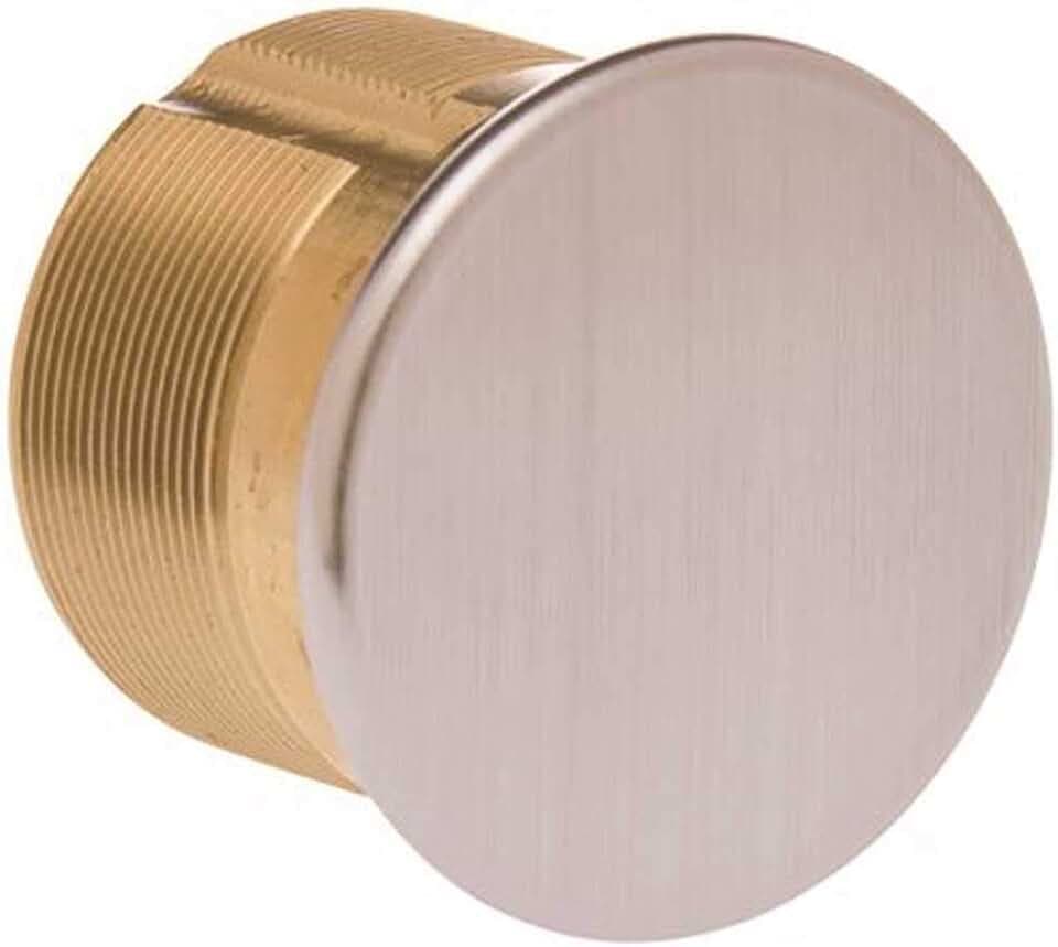 Kaba Ilco Dummy Mortise Cylinder, Commercial, Satin Chrome, 1-1/8 in Length, Brass Material