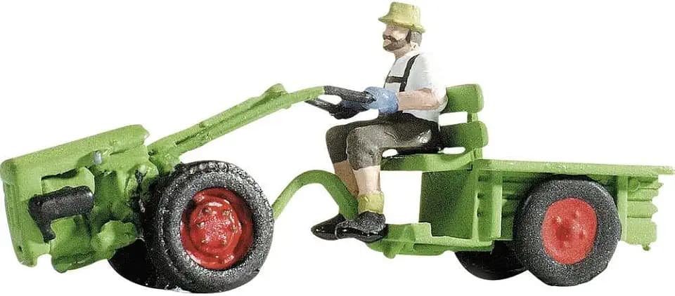 NOCH Einachstraktor, mit Modellfigur Fahrer, für die Spurweite TT, ideal für ländliche Szenen