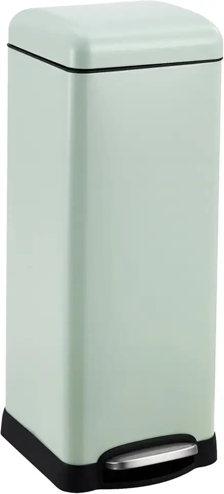 GarveeHome 8 Gallons Retro Stainless Steel Trash Can with Silent Soft-Close Lid – Elegant Kitchen & Office Garbage Bin, Step-on Foot Pedal, Easy-Clean Design for Home Decor