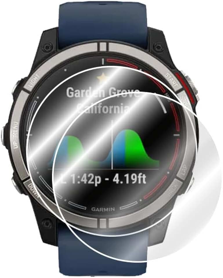 IPG for Garmin quatix® 7 Standard - Pro Hydrogel Screen Protector (2 Units) Invisible HD Clear Film Anti Scratch Guard-Smooth/Self-Healing/Bubble Free for quat7.Stnd