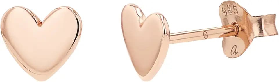 Tom Tailor Ohrstecker für Damen, Sterling Silber 925, 6 mm, rosefarben, Herz, Geschenkidee, Ohrschmuck, Damenschmuck, 2100581