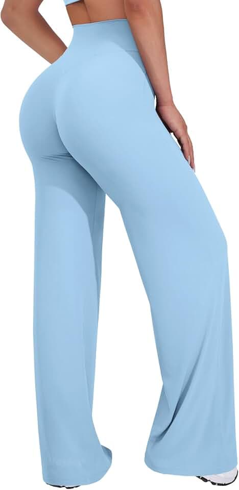 VOYJOY Straight Leggings Bottoms Womens Wide Leg 29"/ 31.5"/33"/35" Pants